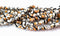 Orange White Turquoise Jade Beads, 8mm, Round